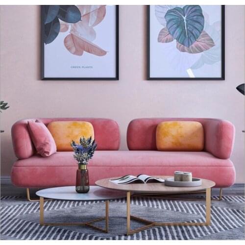 Living room straight double sofa