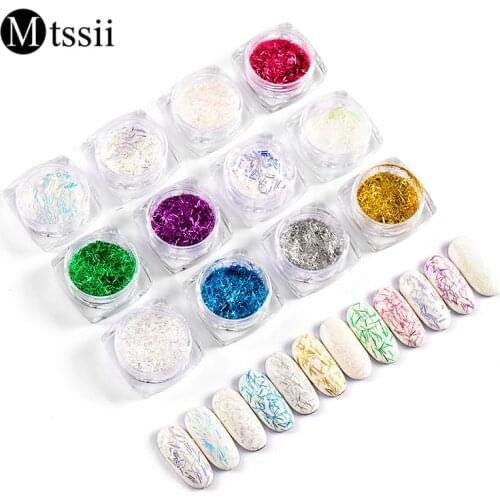 Mtssii Hexagon Scales Nail Art Decoration Sequins Holographic Nail Flakes irregular UV Gel Polish 3D DIY Nail Glitter