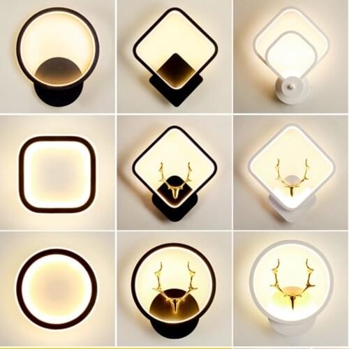 Modern LED Wall Lamps Nordic Style Wall Lights Indoor Art Creative Acrylic Wall Sconces for Bedroom Living Room Bedside Bathroom