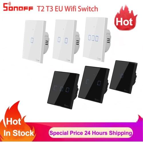 Sonoff TX T3 EU 1 2 3 Gang Smart Wifi Switch Smart Home Remote Control RF Wall Touch Light Switch Works with Alexa Google Home