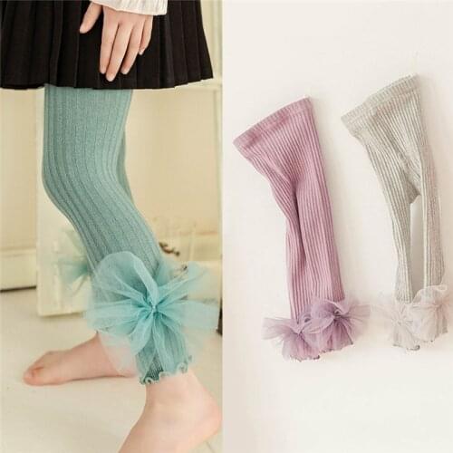 Spring Autumn Baby Girls Tights Beautiful Bowknot Mesh For Kids Toddlers Cotton Tight For Kids Girls Chiildren Girl Leggings