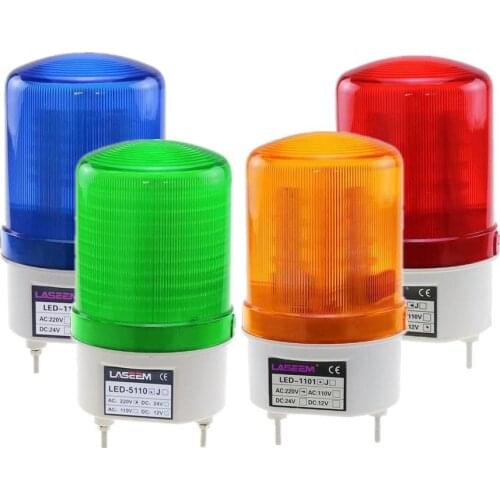 Rotating rotary LED strobe Alarm Lamp light siren yellow blue red green LED warning light No voice 12V 24V 110V 220V