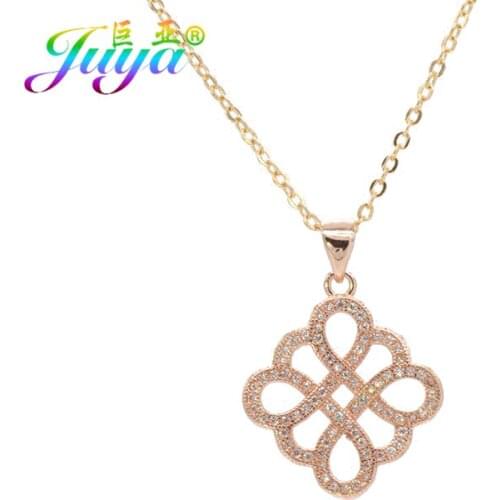 Juya 2019 Womens Necklace Supplies Micro Pave Zircon Geometric Pendant With Gold Chains Necklace For Birthday Christmas Gift