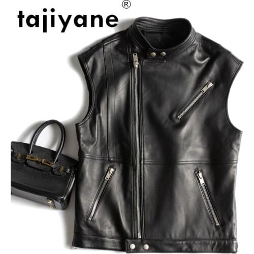 Real Vest Womens Sheepskin Sleeveless Jacket Women Genuine Leather Vests Woman Coats High Quality Femme Veste TN2845