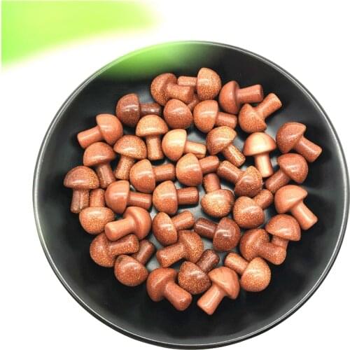 1/2Pcs Lovely Natural Golden Sand Stone Mushroom Shaped Polished Stone Decor Healing Gift Natural Stones and Minerals