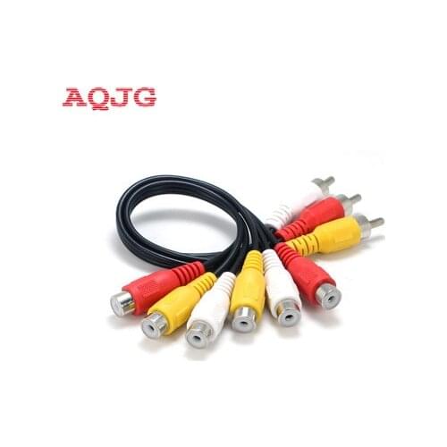 New Hot 3 RCA Male To 6 RCA Female Plug Splitter Audio TV DVD Video Adapter AV Cable 3 RCA Male To 6 RCA Female Plug