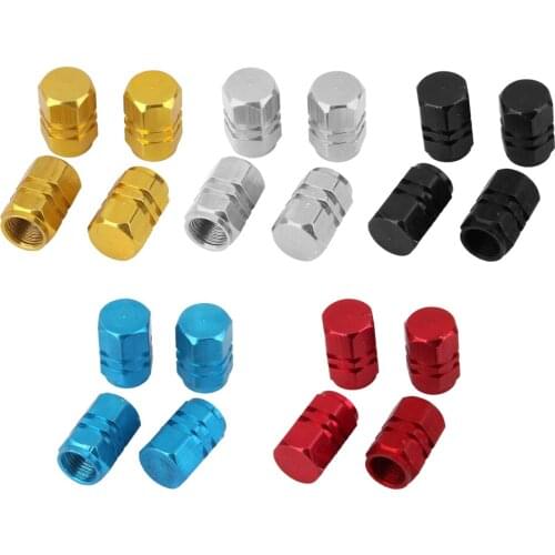 4x Aluminum Tire Wheel Rims Stem Air Valve Caps Protector Car Truck Bike