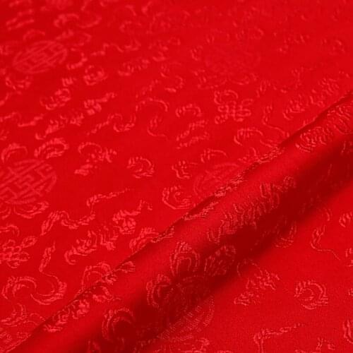 500cm*135cm Chinese knot brocade satin fabric cushion packaging cloth cheongsam wedding dress fabric high quality
