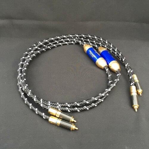 Audiophile 35th Anniversary Edition HIFI RCA Interconnect cable Carbon fiber RCA plug