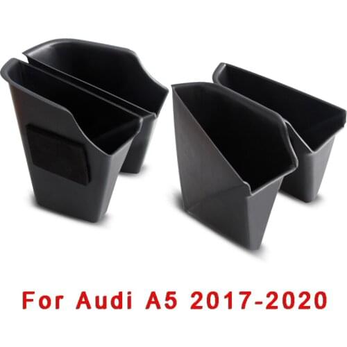 Car Styling Front Rear Door Handle Storage Box For Audi A5 2017-2020 Auto Interior Organizer Accessories ABS Plastic