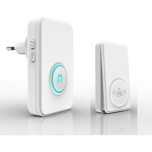 Self-powered Waterproof Wireless Doorbell 25 Rings EU / US No Battey Need Led Doorbells 1 Transmitter+1 Receiver Door Bell