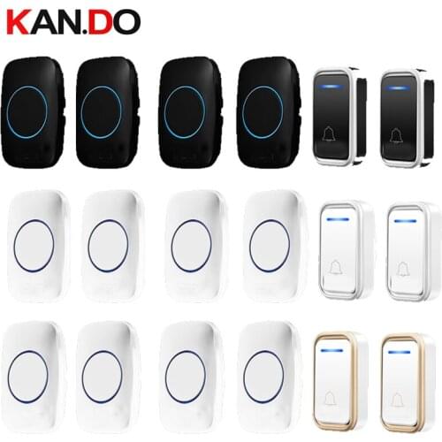 Bell sets 2 emitter 4 receiver wireless door bell set by 110-220V doorbell ip44 300M door chime door ring for villa use