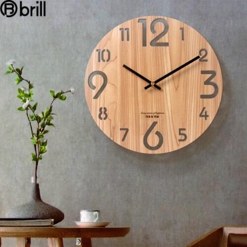 Large Wood Wall Clock Living Room Clocks Wall Home Decor Unique 3d Bamboo & Wooden Wall Watches Home Decor Reloj Pared Grande