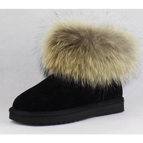 Top Quality Genuine Leather Snow Boots Non-slip Warm Winter Boots for Women Boots Fashion Ankle Boots Shoes Free Shipping