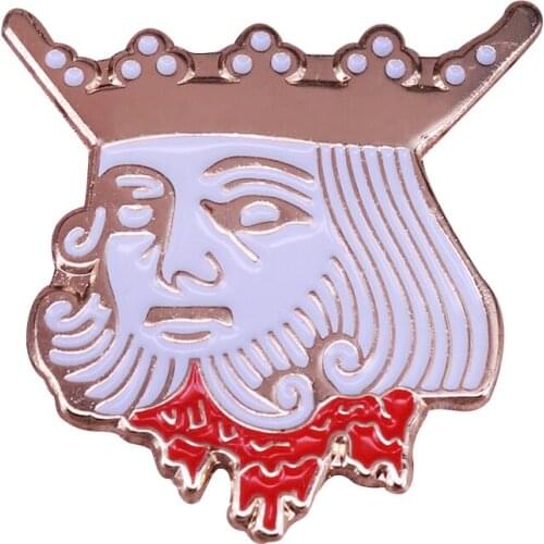 The king head badge ruler pin power brooch gorgeous costume backpack decor