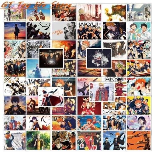 C 52PCS Anime Haikyuu!! Stickers Pack For DIY Laptop Phone Guitar Suitcase Skateboard Toy Volleyball Teenager Haikyuu Sticker