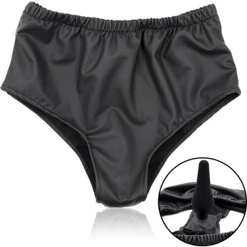 Fetish Briefs Silicone Dildo Strap On Chastity Belt Anal Butt Plug High Elasticity Panties