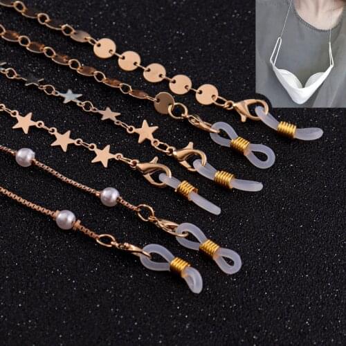 Copper 1Pc 70cm Necklace Adjustable Ear Hanging Rope with Lobsters Clasps Hook Buckles Facial Mask Lanyard Glasses Holder Chain