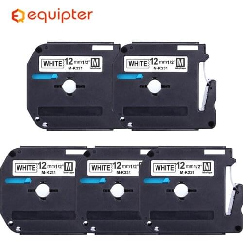 MK231 label tape black on white Compatible for Brother P touch 12mm MK-231 mk231 Label Printer M-K231 label ribbon cassette