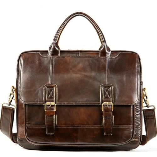 Multifunctional mens messenger bag new business casual enuine leather briefcase handbag