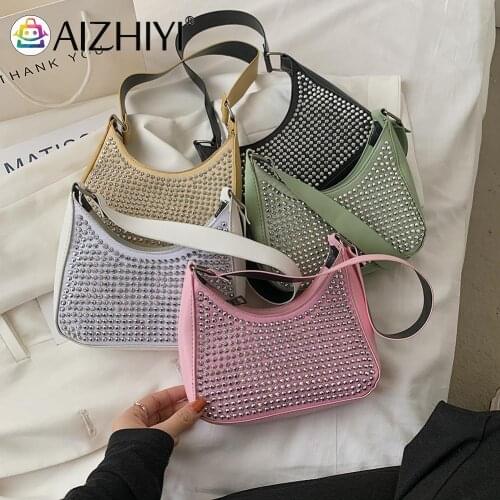 Fashion Women Rivet PU Leather Shoulder Underarm Bags Casual Ladies Small Hobos Handbags Mini Purse