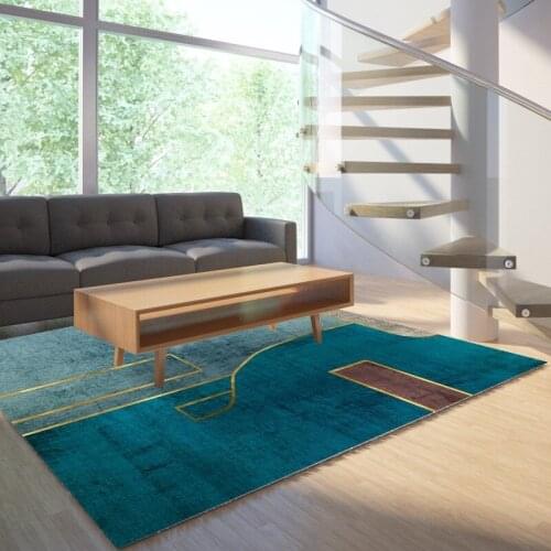 Reese Velvet Lint Free Soft Carpets Living Room Colored Geometry Abstract Decor Area Rugs Bedroom Anti Slip Washable Customable