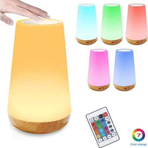 Table Lamp Touch Night Light Innovative Little Nightlight baby Table Bedside Lamp 7 Colors Light adjustable Table Lamp USB