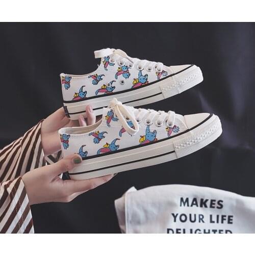 Disney 2021 new Dumbo canvas shoes girls students children soft bottom non-slip breathable casual shoes student cloth shoes