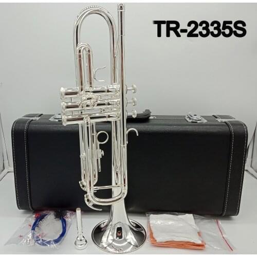 New MFC Bb Trumpet 2335S Silver Plated Music Instruments Profesional Trumpets Student Included Case Mouthpiece Accessories