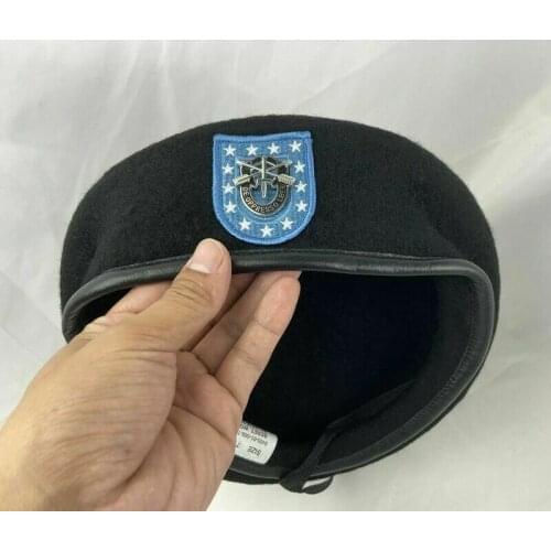 New US Army Infantry Regiment black Wool Beret Special Forces Sf Badge Military Hat Military Cap
