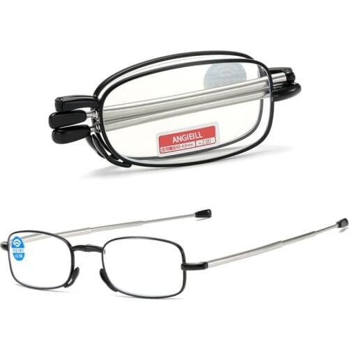 Blocking Blue Light Presbyopia Eyeglasses Foldable Reading Glasses with Case Eyewear +100 To +400 Ultra Thin Anti UV400