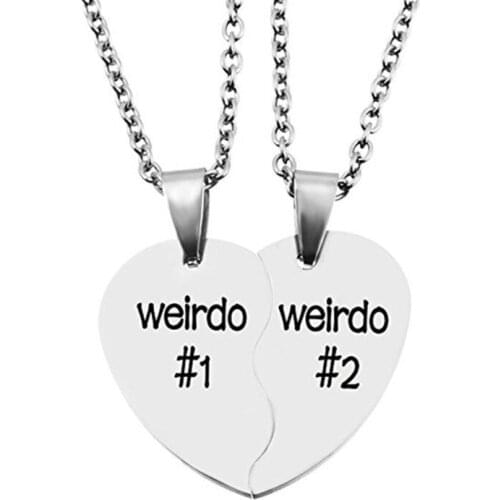 Best Friend Necklaces for 2 BFF Jewelry Weirdo Necklaces for 2 Weirdo 1 Weirdo 2 Necklaces for Women Lady Girl Friends