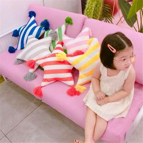 53x53cm 6 Patterns Cute Five-Star pillow Colorful star toy Plush padded star Home sofa funny cushion Baby smooth doll