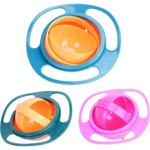 360 Degrees Rotary Gyro Umbrella Bowl Universal Baby Ecological Dishe Spill-Proof Childrens Tableware Feeding Balance Bowl