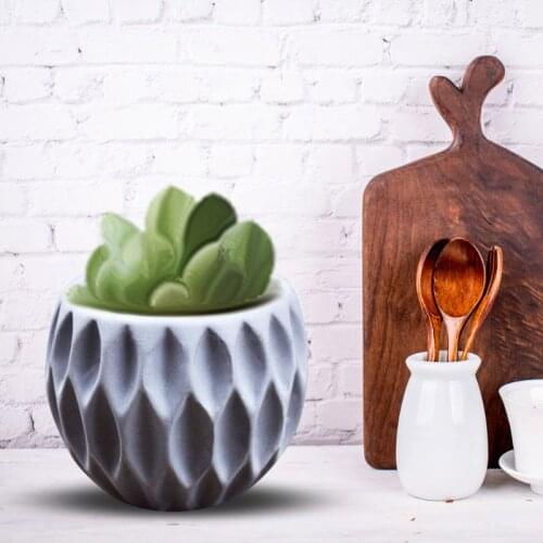 Durable Silicone Round Wave Flower Pot Mold Cement DIY Succulent Concrete Mould