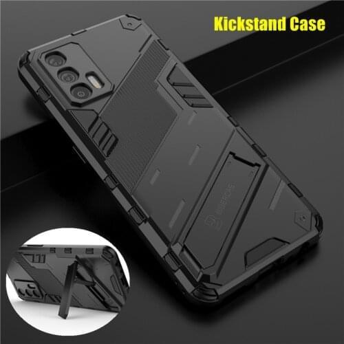 Luxury Armor Cyber Shockproof Case For Oppo Realme 7 C12 V15 GT Reno 5 Pro Find X3 Lite A93 A53 Stand Holder Hard Phone Cover