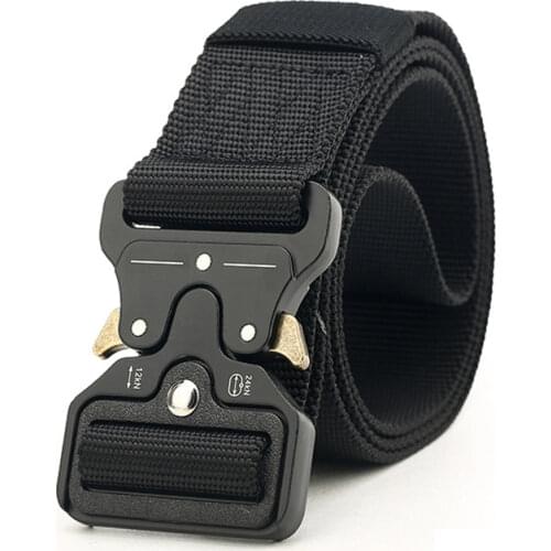 8 Type Army Canvas Belt Men Tactical Designer Belts For Jeans Pants Elastic Nylon 4.3 CM Wide Belt Black Metal Buckle Waist Belt
