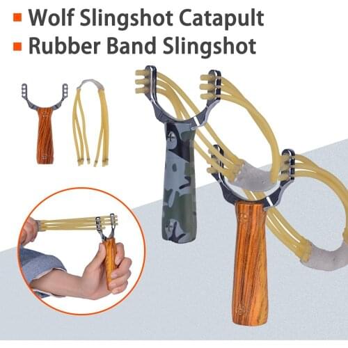 WOOF Slingshot рогатка охотничья Kattepult Catapult Alloyed Aluminum Powerful Catapult Slingshot Rubber Band Hunting Sports