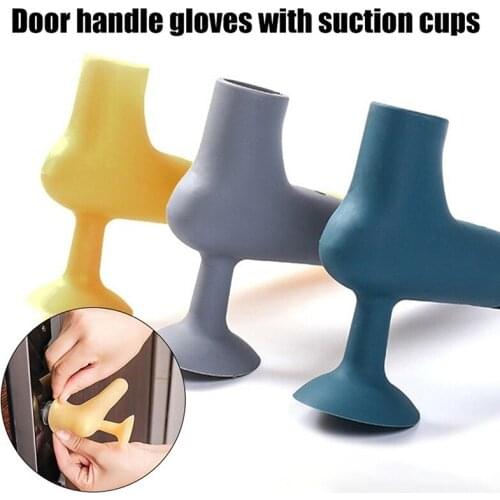 Handles for Doors Silicone Door Knob Cover Suction Cup Mat Thicken Anti-collision For Baby Wall Door Handle Glove For Home
