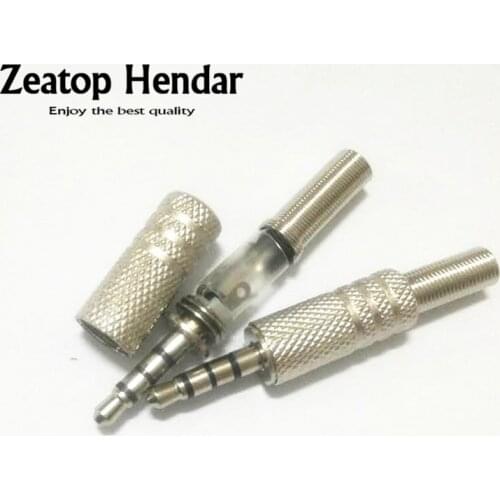 50Pcs 1/8" 3.5mm Stereo 4 Pole Male Repair Headphone Jack Plug Connector Audio Soldering with Spring Relief