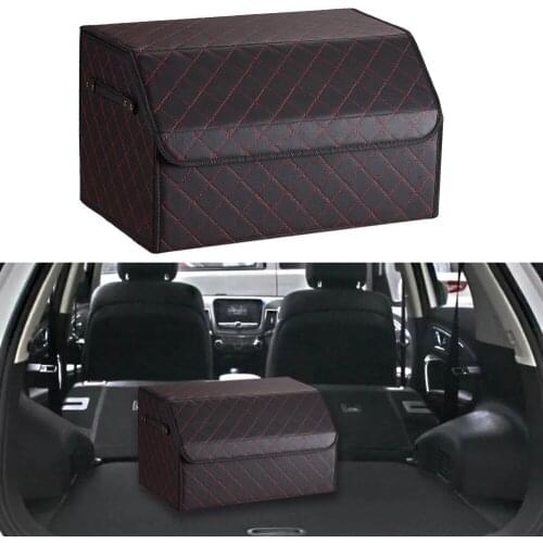 Car Rear Trunk Boot Folding Organizer Box Storage PU Leather Case Interior Tidy Carrier Boxes