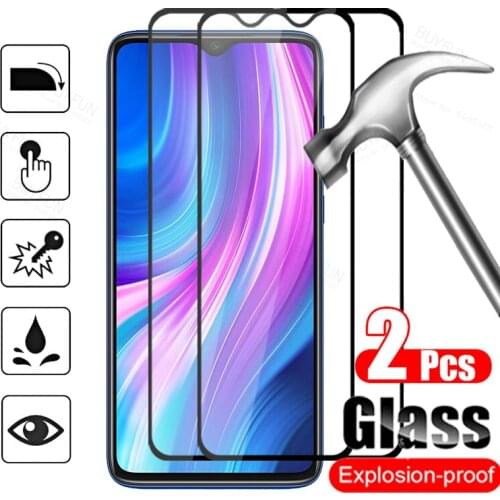 2Pcs Full Cover Glass for Xiaomi Redmi Note 8 Pro 8T Tempered Glass Protector on Redmy 8Pro Redmi8 Pro Protective Glass Case