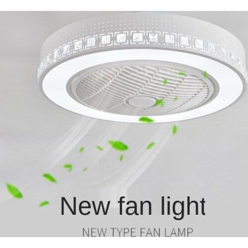 LED Three-color Stepless Dimming Living Room Ceiling Lamp Modern Iron Art Remote Control Fan Lamp Round Bedroom Lamp Lighting