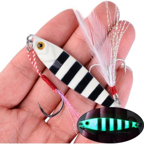 20g 5.7cm Luminous Fishing Hard Metal Cast Jig Spoon Casting Jigging Lead Fish Sea Bass Ice Lead Fishing Lure Pesca Tackle