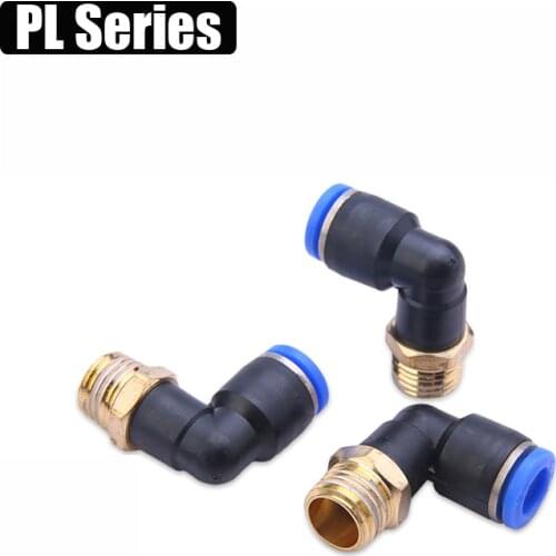 L Shape OD 4/6/8/10/12mm Hose Tube *M5 1/8" 1/4" 3/8" 1/2" BSPT Male Thread Air Pneumatic Connector Elbow Quick Fitting