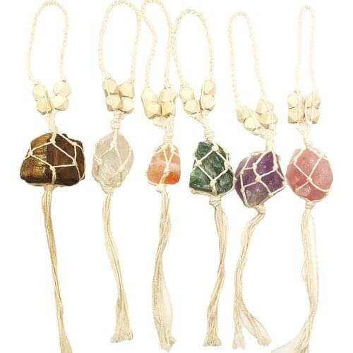 1PC Car Rearview Mirror Pendant Ornament Handmade Himalayan Salt Natural Stone Decor Home Decoration For Home Car