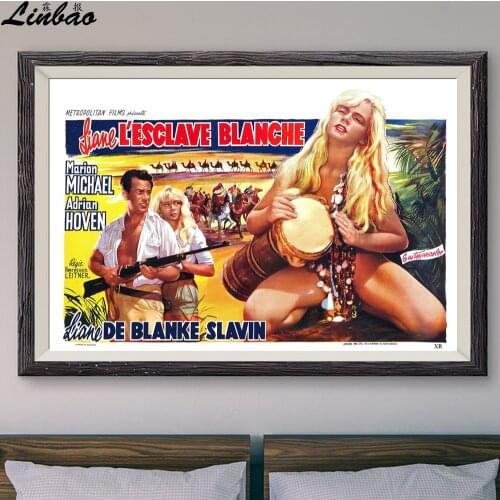 V201 1957 Jungle Girl And The Slaver Aka White Slavery Vintage Classic Movie Print Silk Poster Home Deco Wall Art Gift