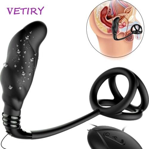 Heating Male Prostate Massage Vibrator Anal Plug Delay Ejaculation Ring Butt Plug Remote Control Sex Toys For Men 10 Modes