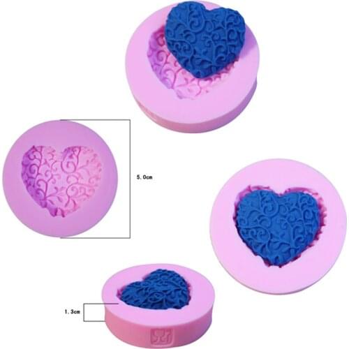1pc DIY Chocolate Soap Molds Heart Shape Silicone Cake Mold Sugar Craft Cake Decorating Tools Form For Cakes Biscuits