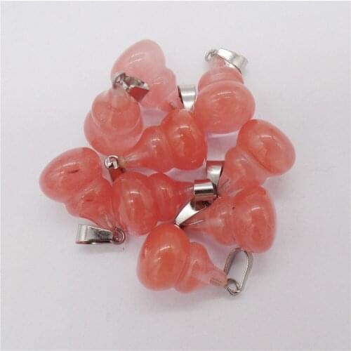 10Pcs 18x14mm Natural Red Aventurine Carved Gourd Pendant Beads For DIY Jewelry Making Necklace Accessories Special Gift